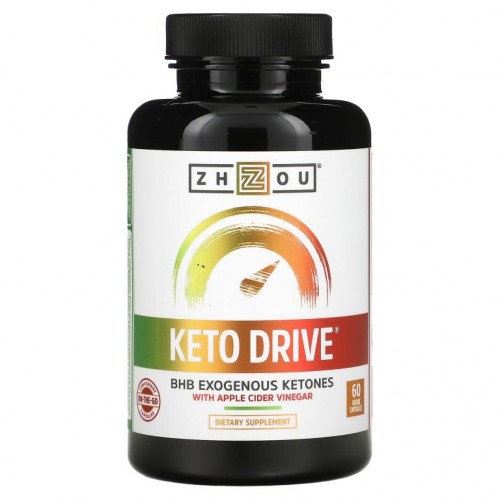 Zhou Nutrition, Keto Drive, 애플 사이다 식초 함유, 베지 캡슐 60정