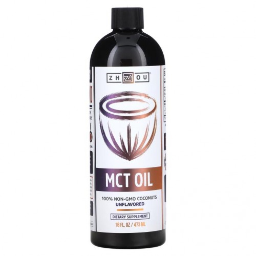 Zhou Nutrition, MCT 오일, 무맛, 473ml(16fl oz)