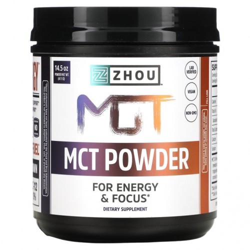Zhou Nutrition, MCT 파우더 위드 프리바이오틱 파이버 , 14.5 oz (411 g)