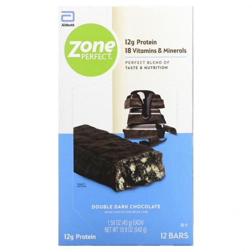 ZonePerfect, 뉴트리션 바, 더블 다크 초콜릿, 바 12개입, 각1.58 oz (45 g)