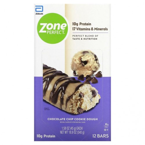 ZonePerfect, 뉴트리션 바, 초콜릿 칩 쿠키 도우, 12 개, 각 1.58 oz (45 g)