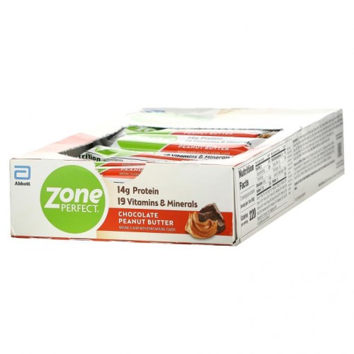 ZonePerfect, Nutrition Bar, Chocolate Peanut Butter, 12 Bars, 1.76 oz (50 g) Each