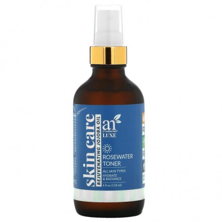 artnaturals, Luxe, 로즈워터 토너, 리쥬브네이팅 호호바 오일, 118ml(4fl oz)