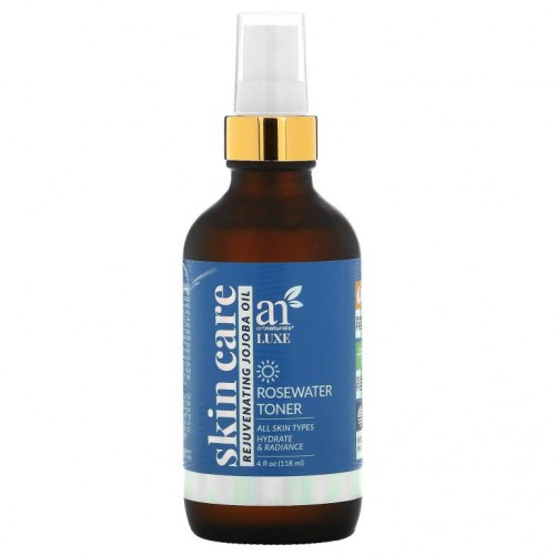 artnaturals, Luxe, 로즈워터 토너, 리쥬브네이팅 호호바 오일, 118ml(4fl oz)