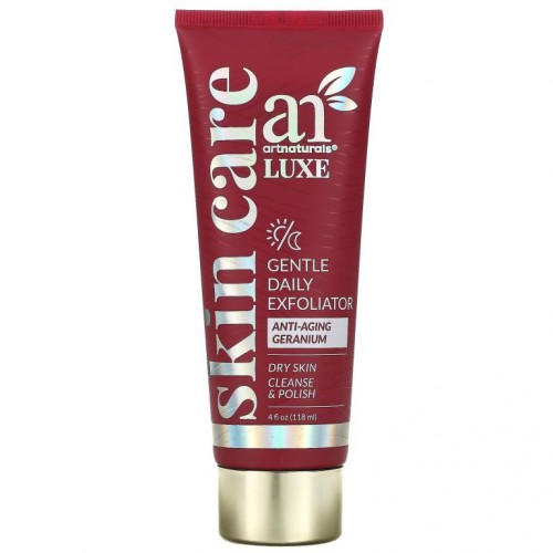 artnaturals, Luxe, Gentle Daily Exfoliator, Anti-Aging Geranium, 4 fl oz (118 ml)