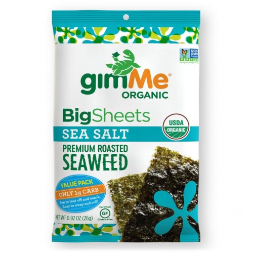 gimMe, Premium Roasted Seaweed, Big Sheets, Sea Salt , 0.92 oz (26 g)