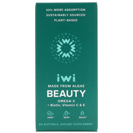 iWi, Beauty, Omega-3 + Biotin, Vitamin C & E, 60 Softgels