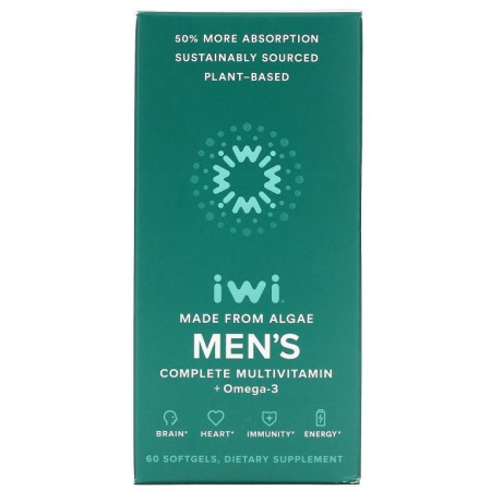 iWi, Men's Complete Multivitamin + Omega-3, 60 Softgels