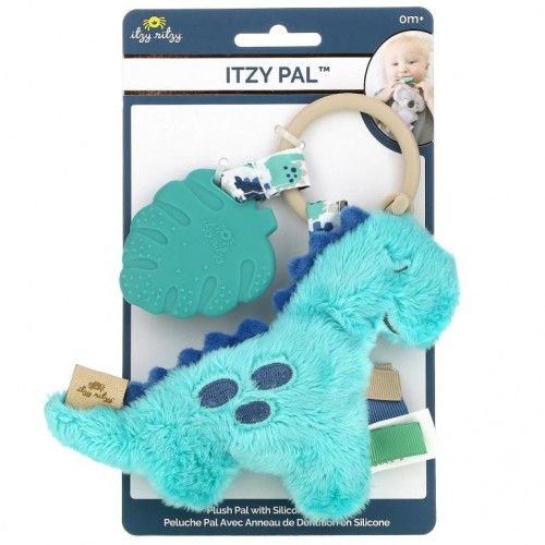 itzy ritzy, Itzy Pal, 플러시 팔 실리콘 티더, 0개월 이상, 제임스 더 다이너소어, 1개