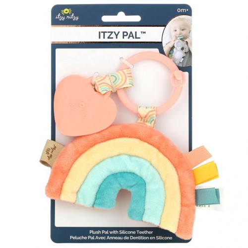 itzy ritzy, Itzy Pal, Plush Pal With Silicone Teether, 0+ Months, Macy The Rainbow, 1 Plush Teether