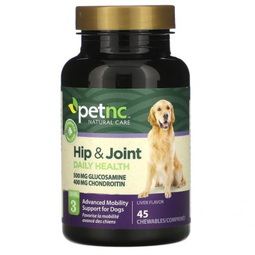 petnc NATURAL CARE, 펫 내추럴 케어, 엉덩이 & 관절, 레벨 3, 간 맛, 45 츄어블
